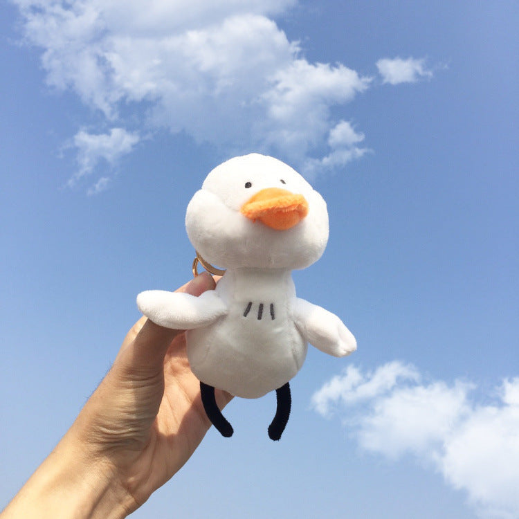Little white duck plush pendant