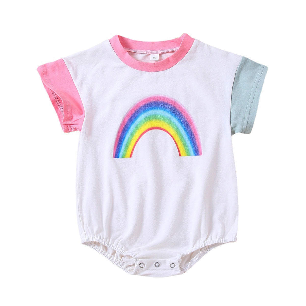Spring Spot Cotton Pink Short-sleeved Non-hooded Wholesale Thin Women's Pullover Summer Jumpsuit