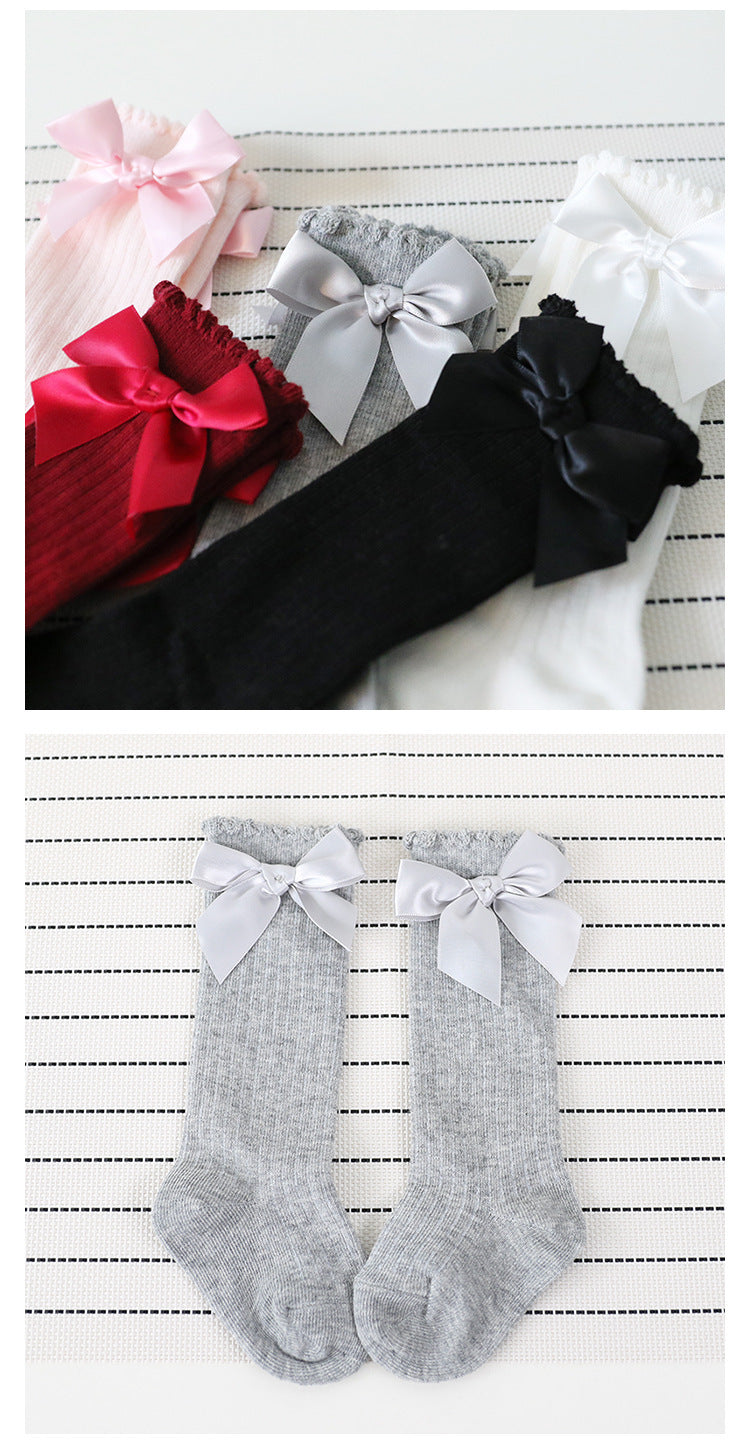 Bow lace vertical stockings