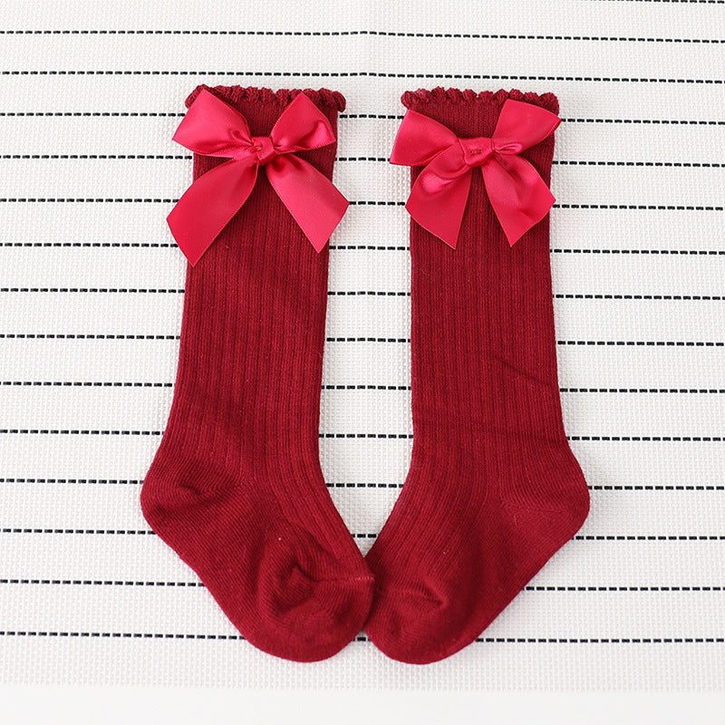 Bow lace vertical stockings