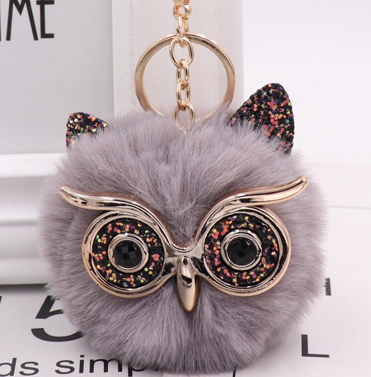 Lovely Owl Plush Doll Kids Favors Fur Ball Key Chain