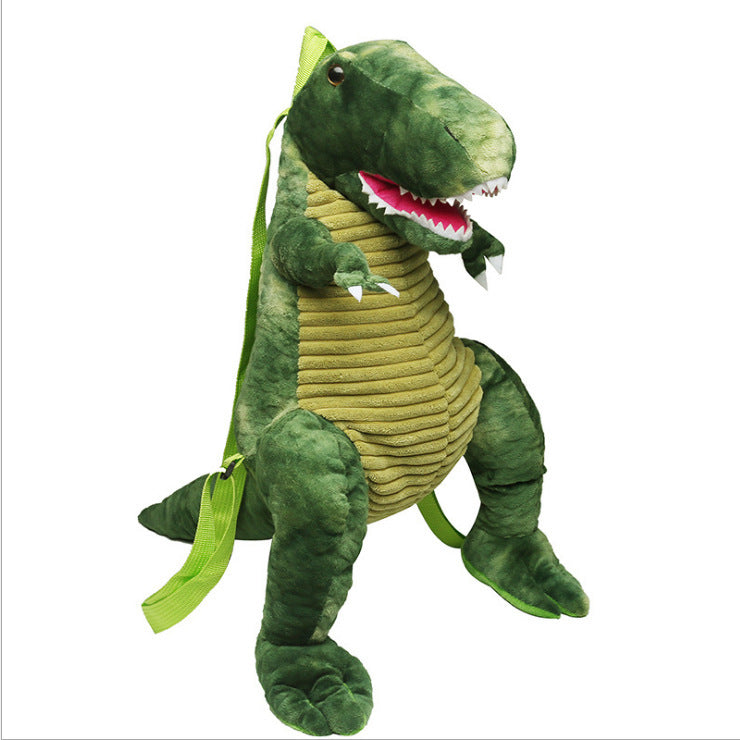 Simulation big dinosaur children's backpack creative new cartoon toy dinosaur bag plush toy bag factory direct supply