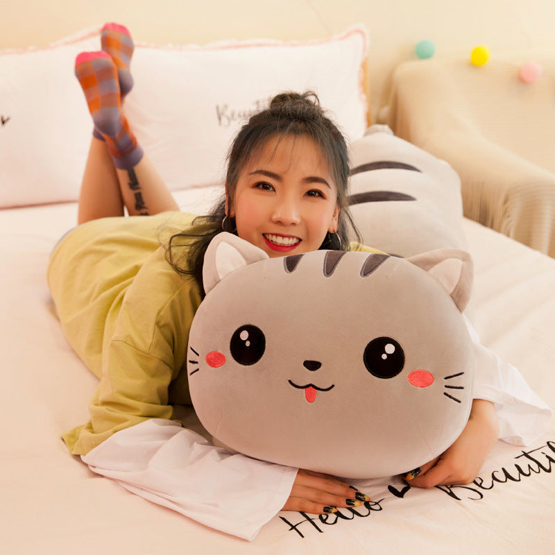 Foreign Trade Export Plush Toy Online Store Lying Down Happy Cat Pillow