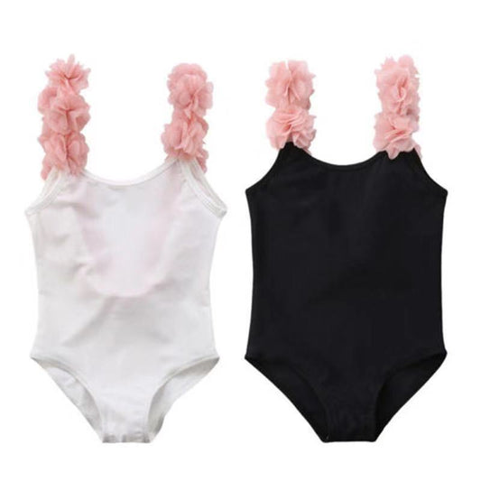 INS Hot Style Children's Sleeveless Summer Stitching Sling Lace Backless Swimsuit