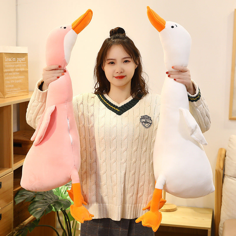 Cross-Border Hot Sale Big White Goose Doll Plush Toy Bed Sleeping Pillow Cushion Girl Child Doll Doll