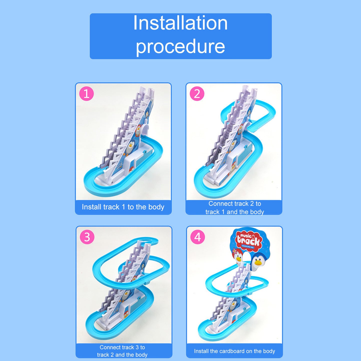 Little Duck Climbing Stairs Toy Little Penguin Automatic Ladder Light