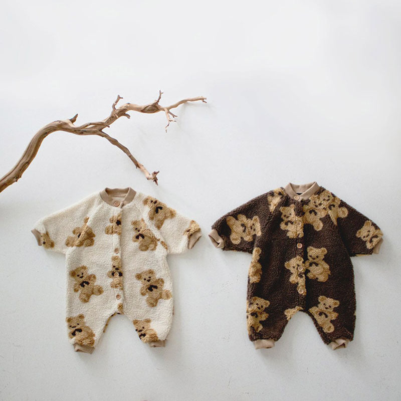 Outdoor Clothes Cute Bear Lamb Wool One-piece Coat