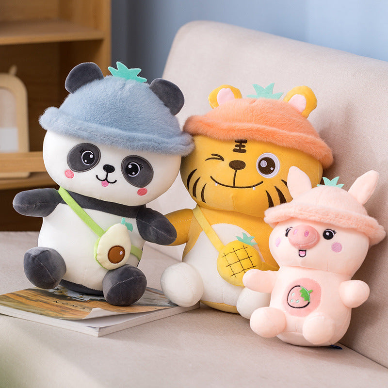 Cute Strawberry Pig Doll Pillow Cartoon Plush Toy