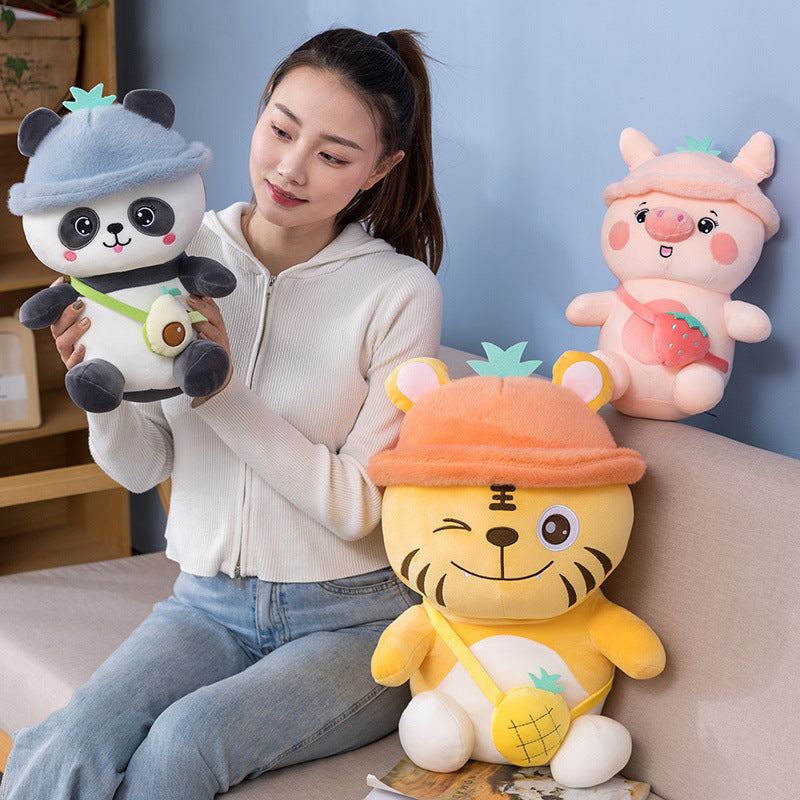 Cute Strawberry Pig Doll Pillow Cartoon Plush Toy