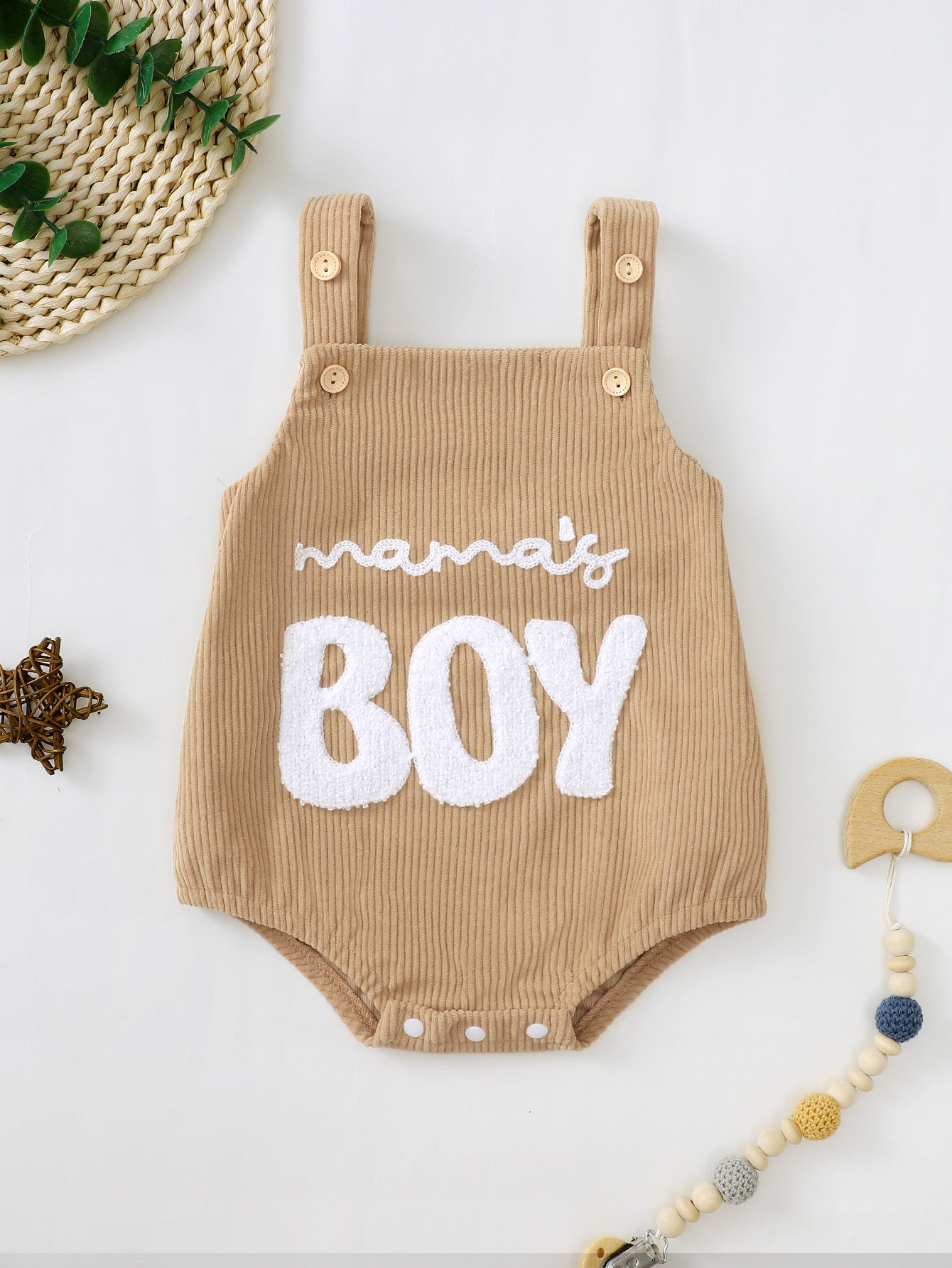 Male And Female Baby Corduroy Suspender Towel Embroidery