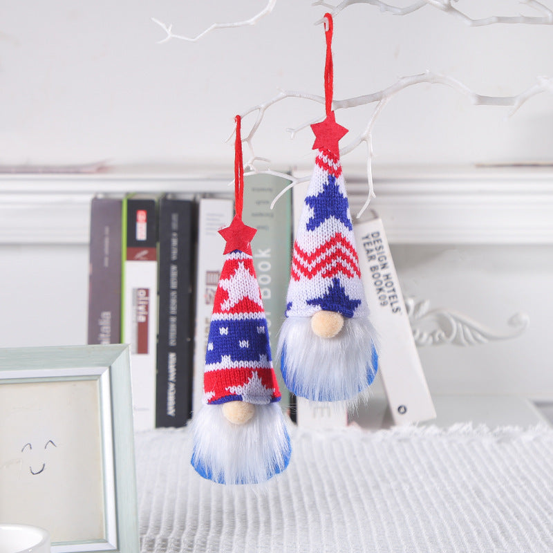 Star Striped Knitted Hat Decoration Small Pendant