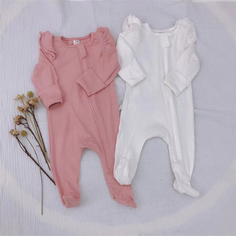 Long-sleeved Knitted Stretch Cotton Suit For Girls