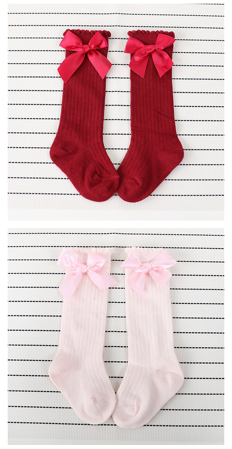 Bow lace vertical stockings
