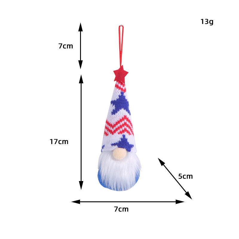 Star Striped Knitted Hat Decoration Small Pendant