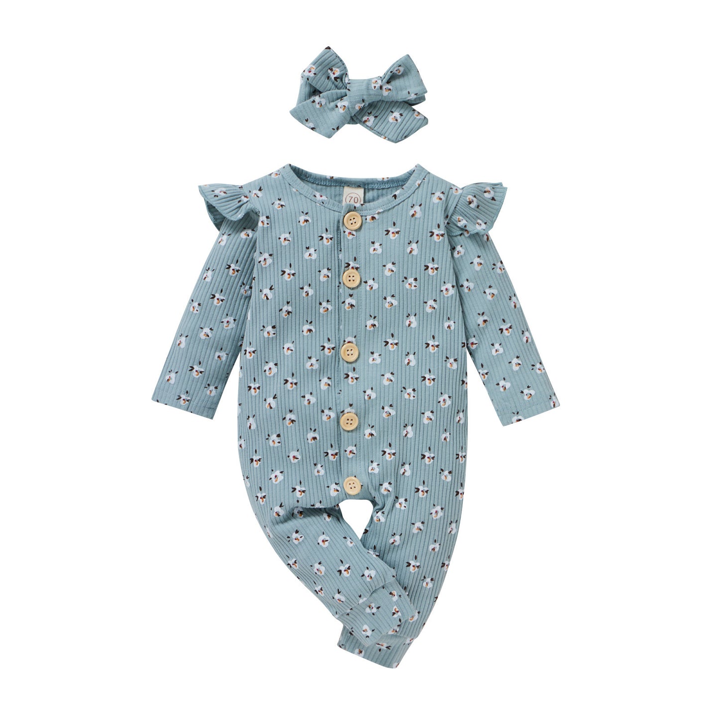Children's Two-color Pit Stripe Printed Jumpsuit