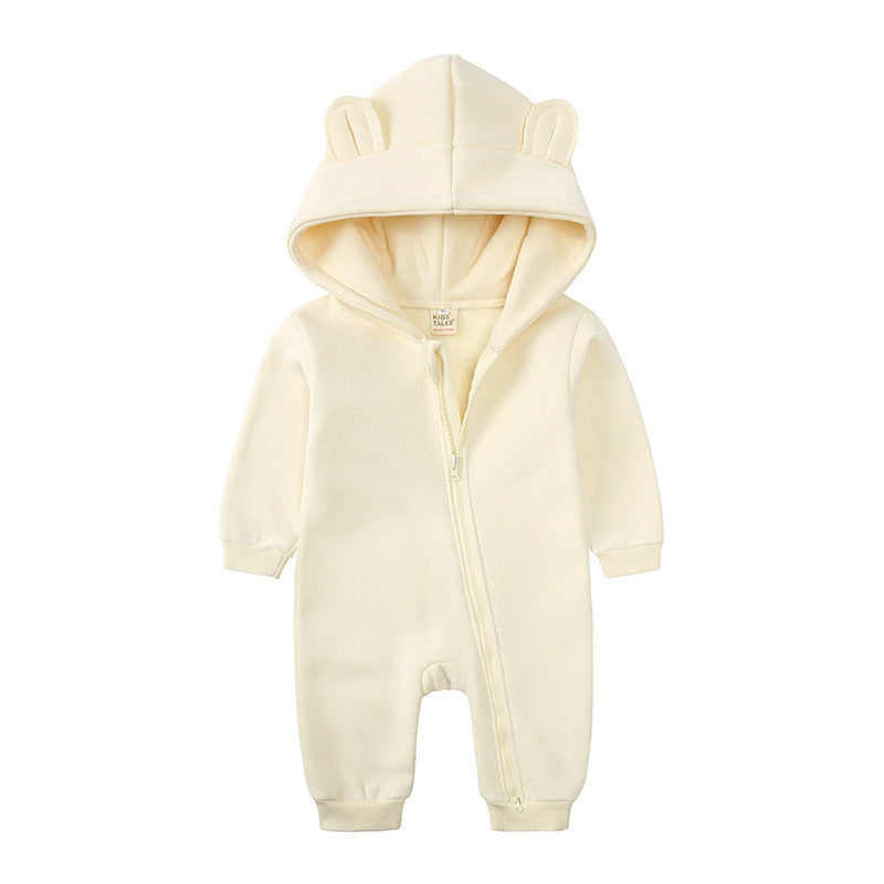 Baby Fashion Simple Solid Color Thick Jumpsuit