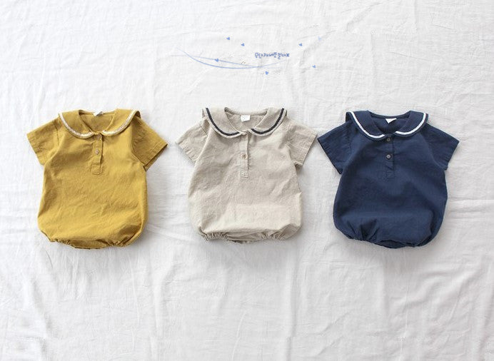 Ultra-thin Cool Lapel Baby College Style Jumpsuit