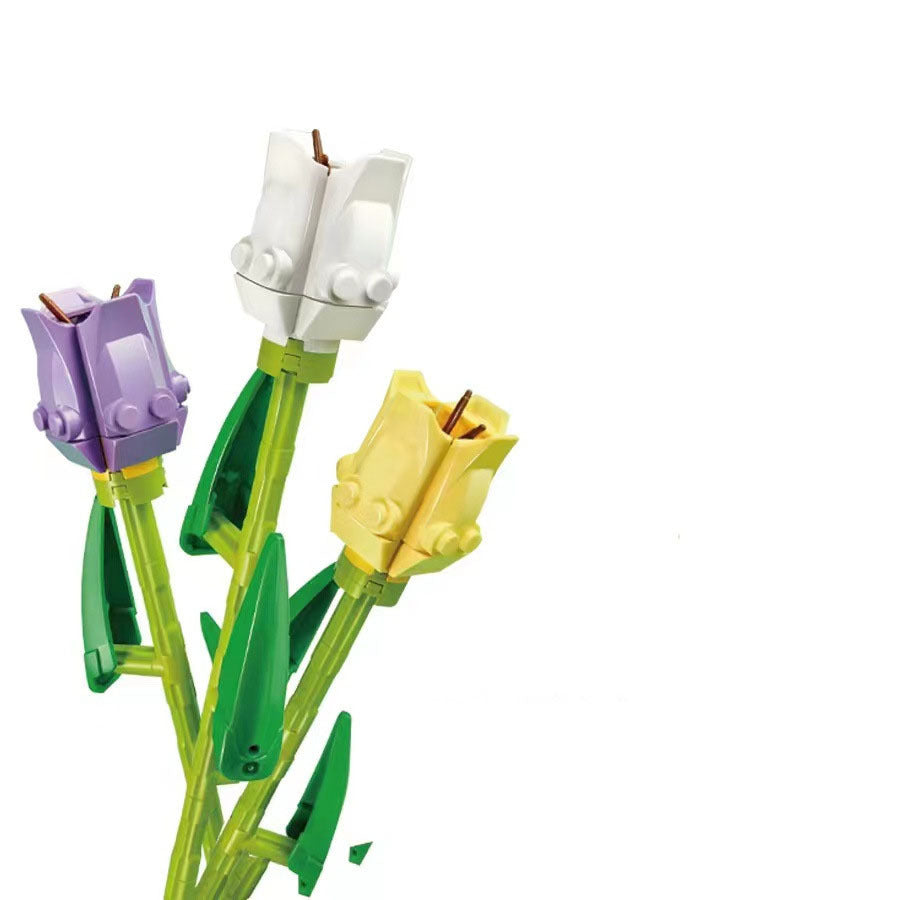 Rose Bouquet Tulip Small Particle Building Block Assembly