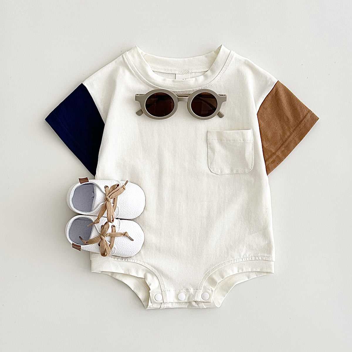Baby's Comfortable Crew Neck Casual Triangle Jumpsuit