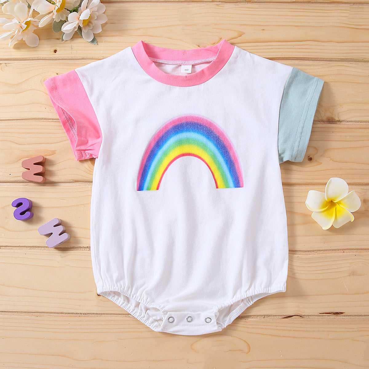 Spring Spot Cotton Pink Short-sleeved Non-hooded Wholesale Thin Women's Pullover Summer Jumpsuit