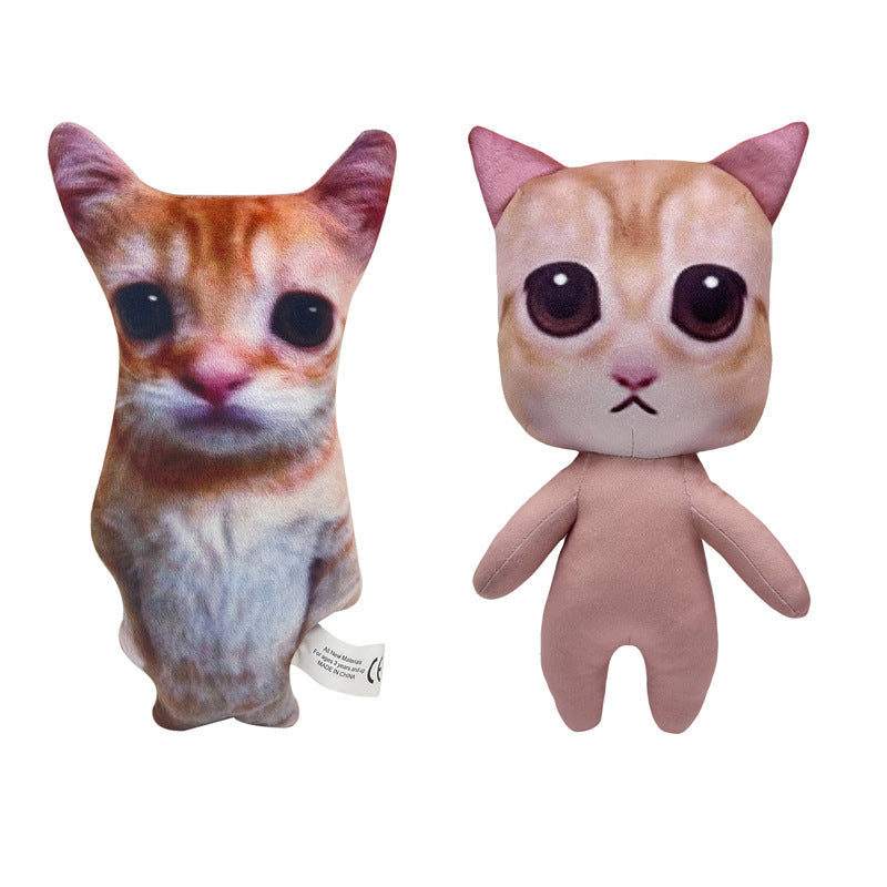 Simulation Internet Celebrity Paper Cat Plush Puppet And Doll