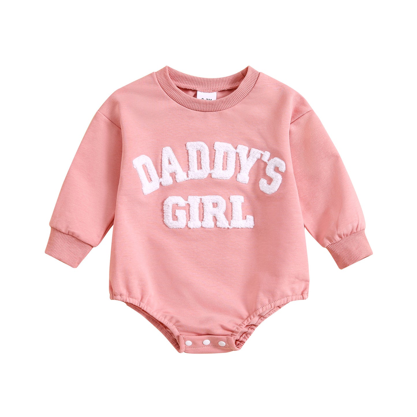 Boys And Girls Round Neck Letter Show Flower Triangle Long-sleeve Jumpsuit