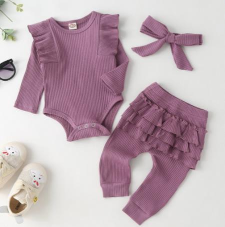Suit Solid Color Rib Fabric Long Sleeve