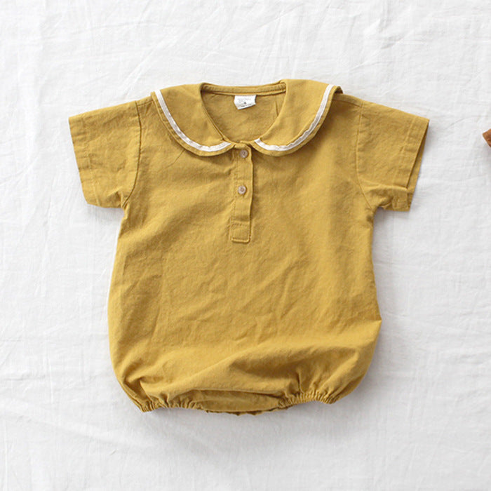 Ultra-thin Cool Lapel Baby College Style Jumpsuit