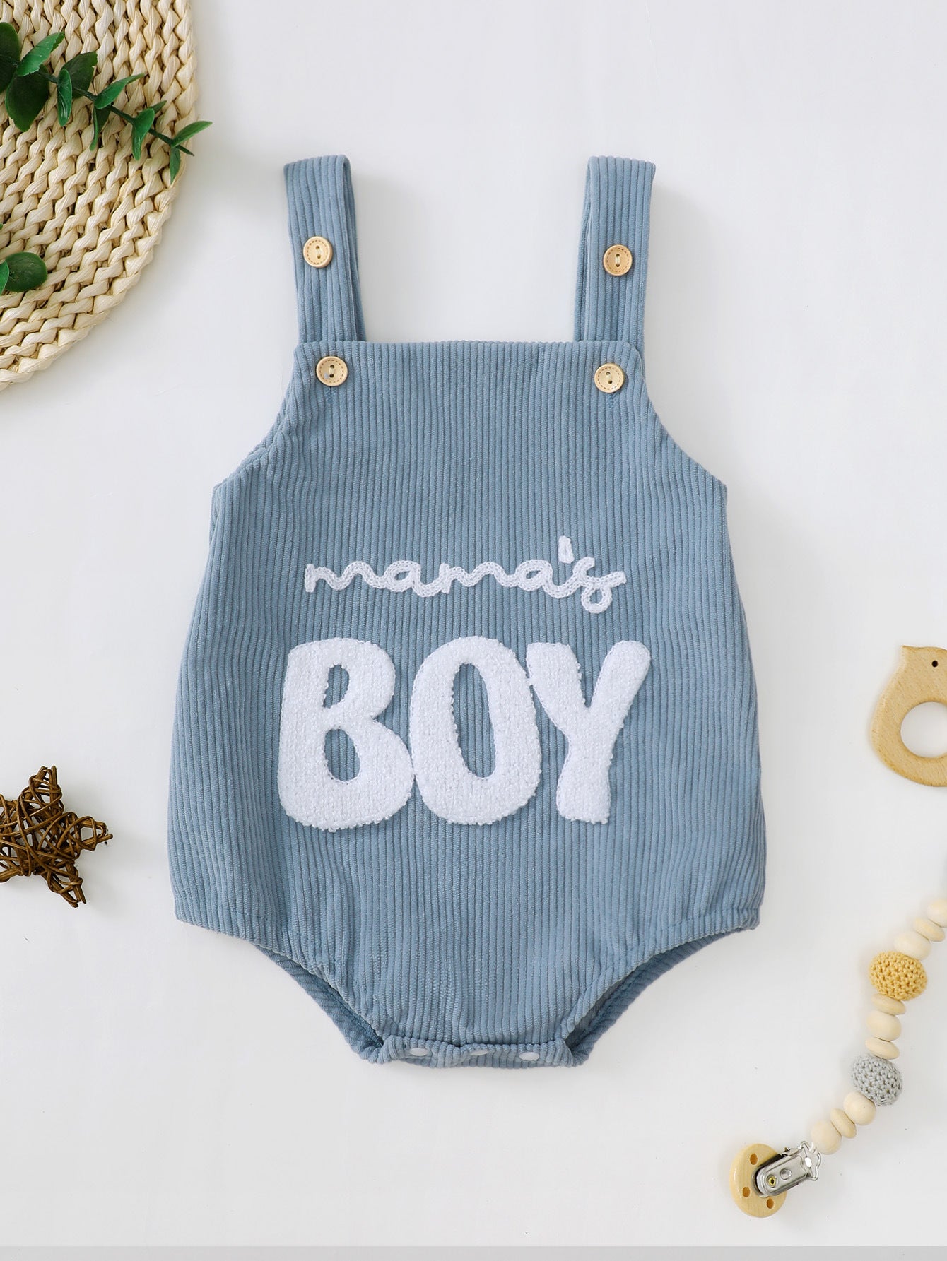 Male And Female Baby Corduroy Suspender Towel Embroidery