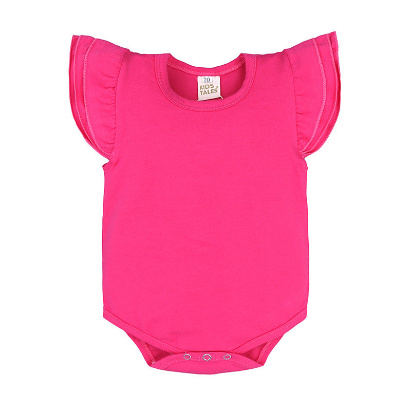 Children's Clothing Candy Color Ruffled Girls' Onesie Baby Romper