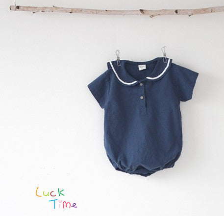 Ultra-thin Cool Lapel Baby College Style Jumpsuit