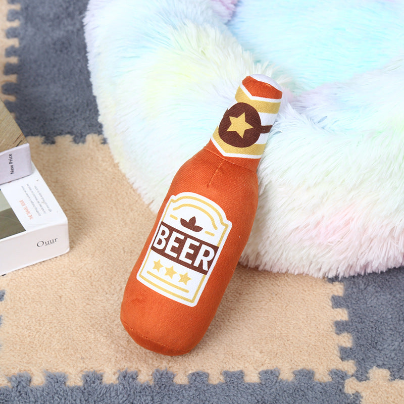 Plush Stuffed Vodka Squeaky Sounding Molar Toy