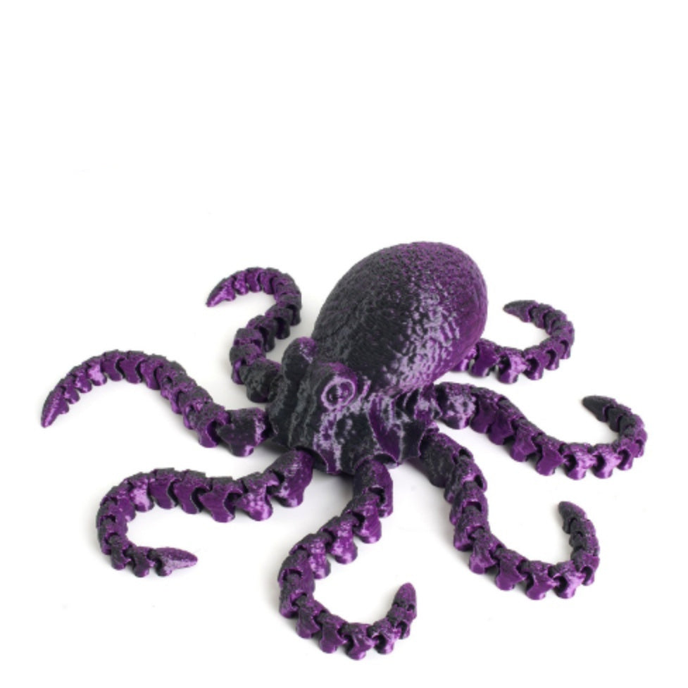 Cute Movable Joint Print Octopus Toy