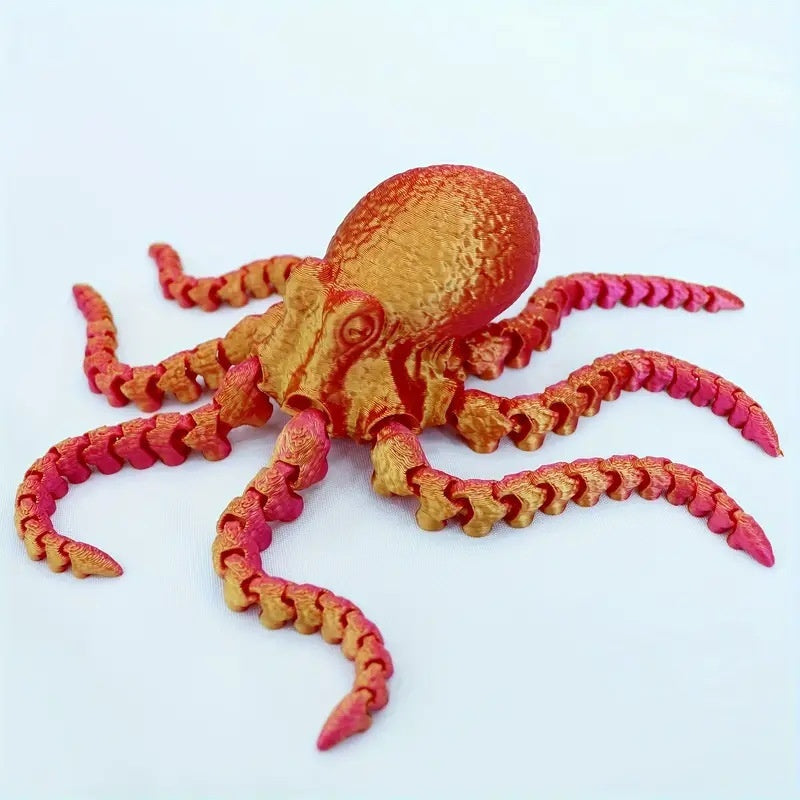 Cute Movable Joint Print Octopus Toy