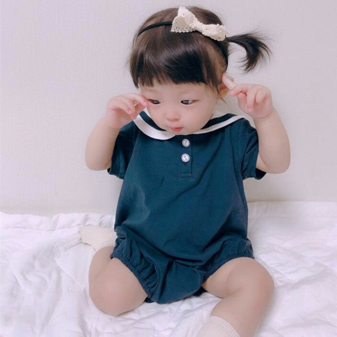 Ultra-thin Cool Lapel Baby College Style Jumpsuit