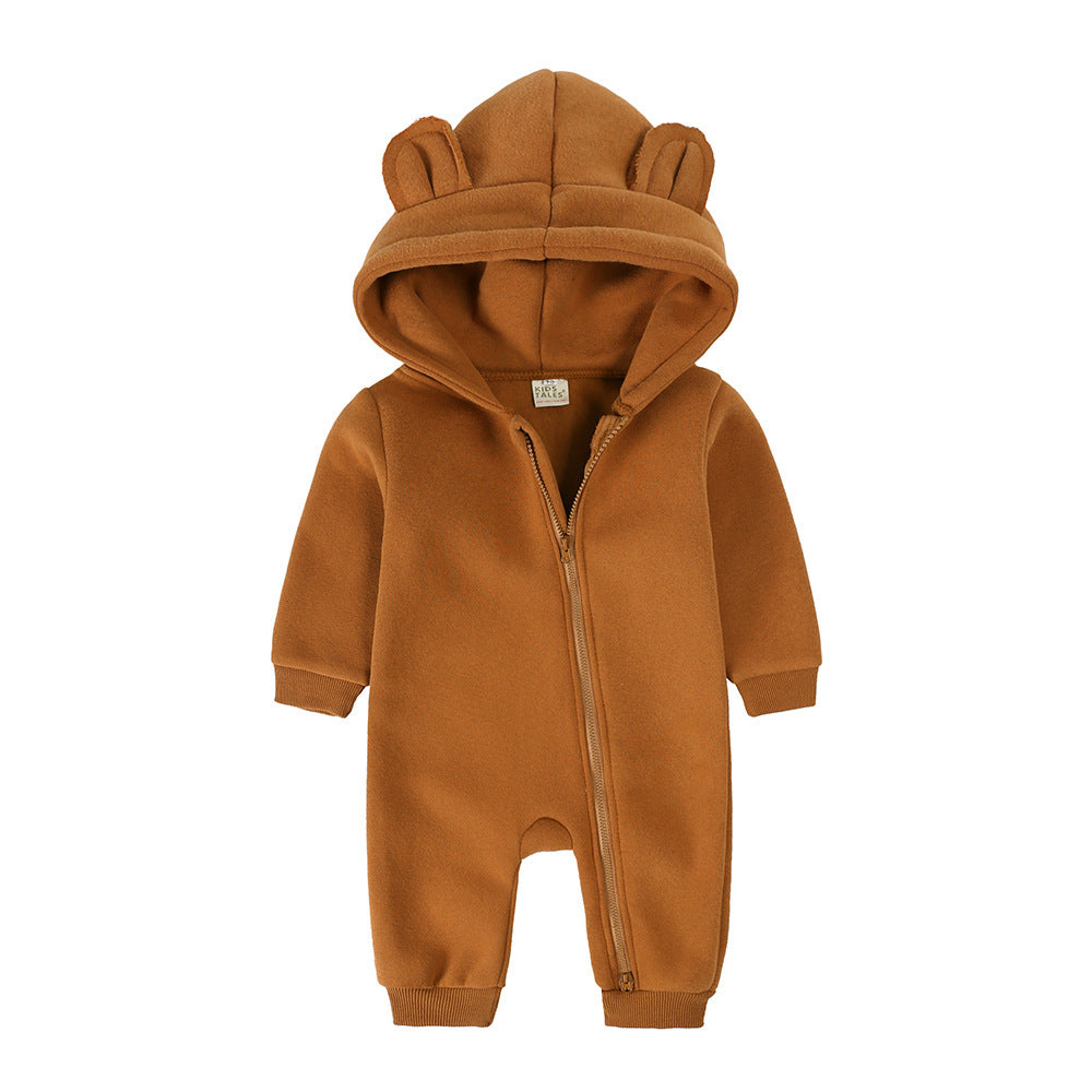 Baby Fashion Simple Solid Color Thick Jumpsuit