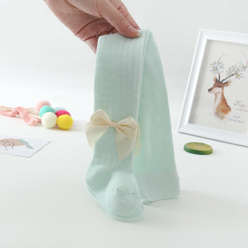 Children's baby pantyhose mesh big bow