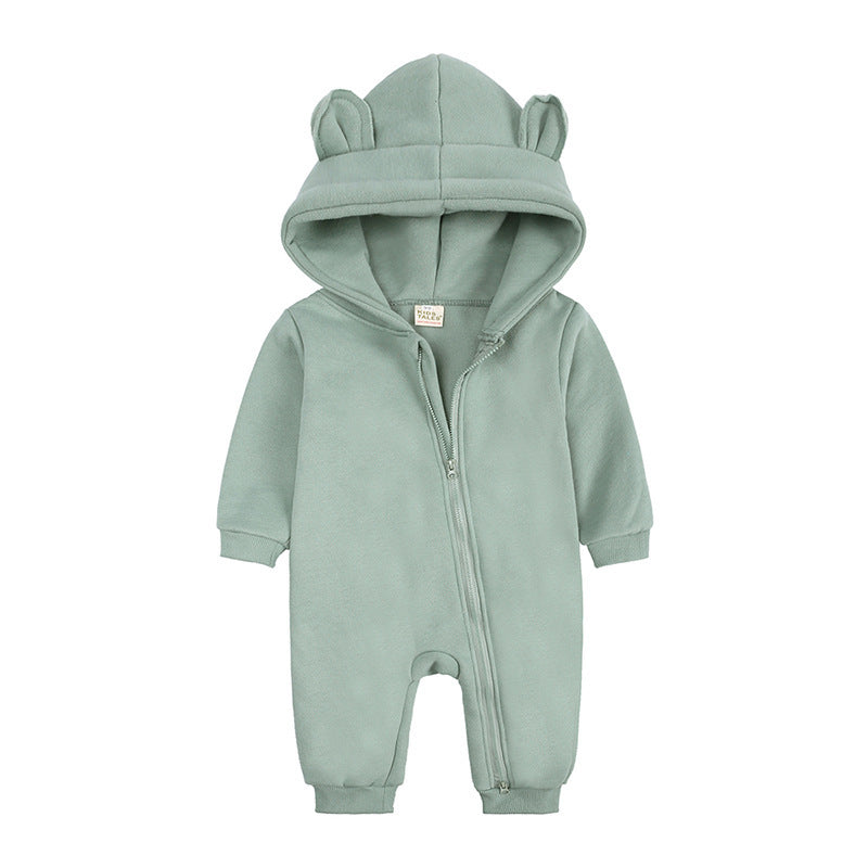 Baby Fashion Simple Solid Color Thick Jumpsuit