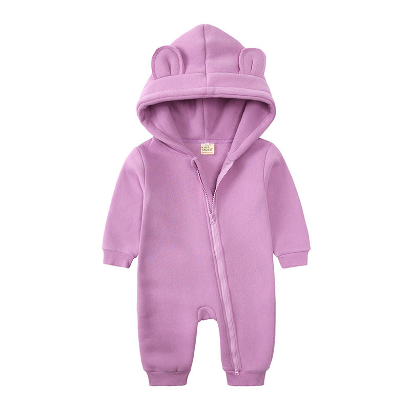 Baby Fashion Simple Solid Color Thick Jumpsuit