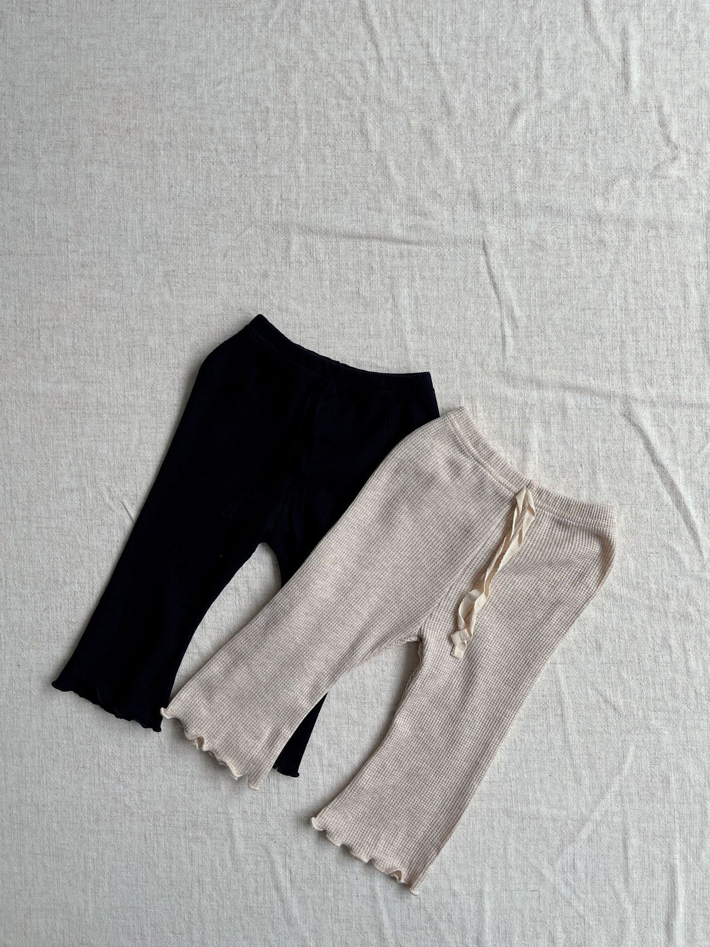 Children's Long-sleeved T-shirt Wave Curling Bell-bottom Pants Suit