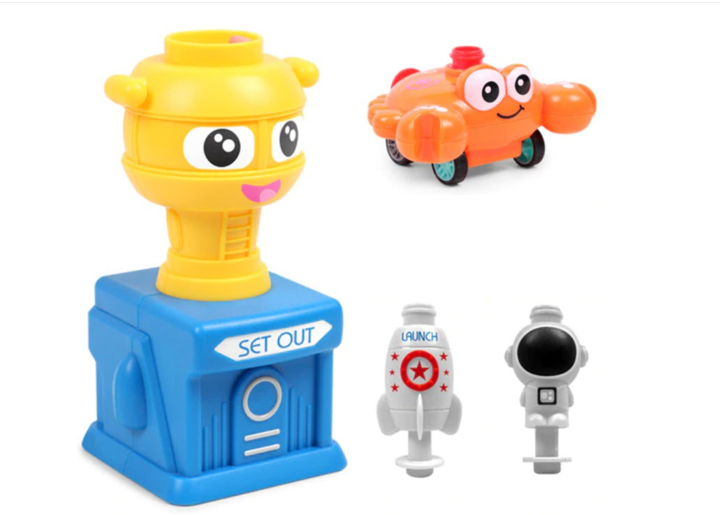 Power Balloon Launch Tower Toy Puzzle Education Inertia Air Power Balloon Car Science Experimen Toy For Children Gift