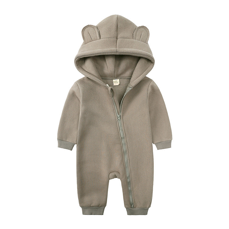Baby Fashion Simple Solid Color Thick Jumpsuit