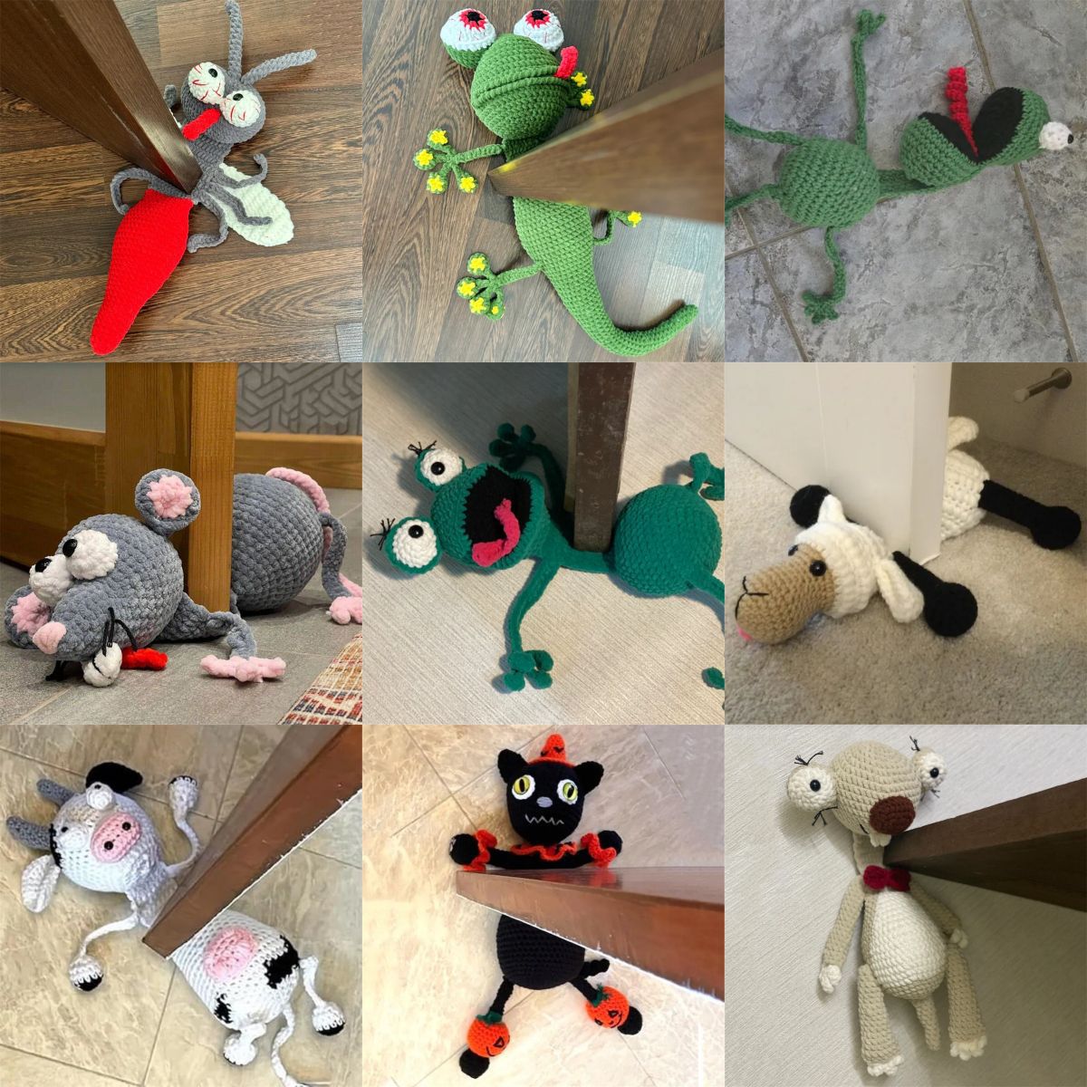 Hand-knitted Creative Animal Door Stop Ornaments