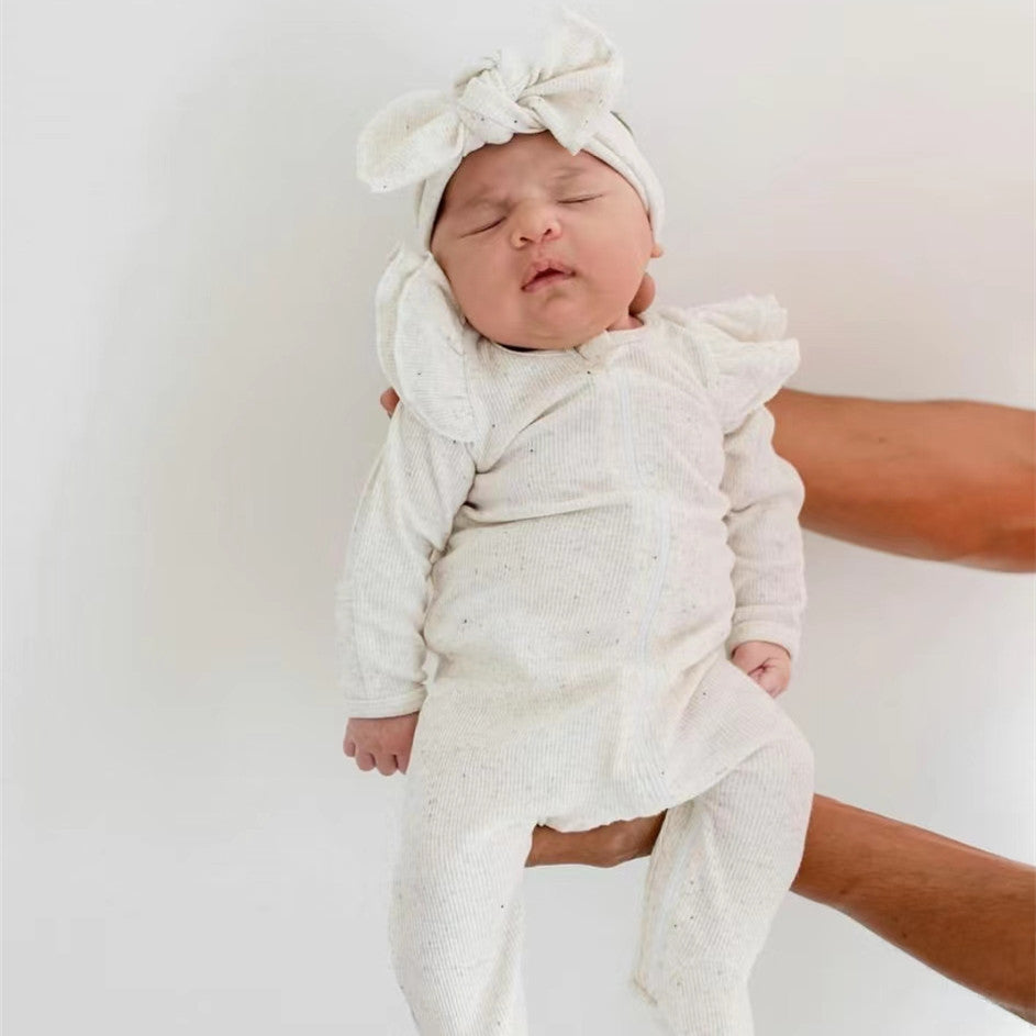 Long-sleeved Knitted Stretch Cotton Suit For Girls