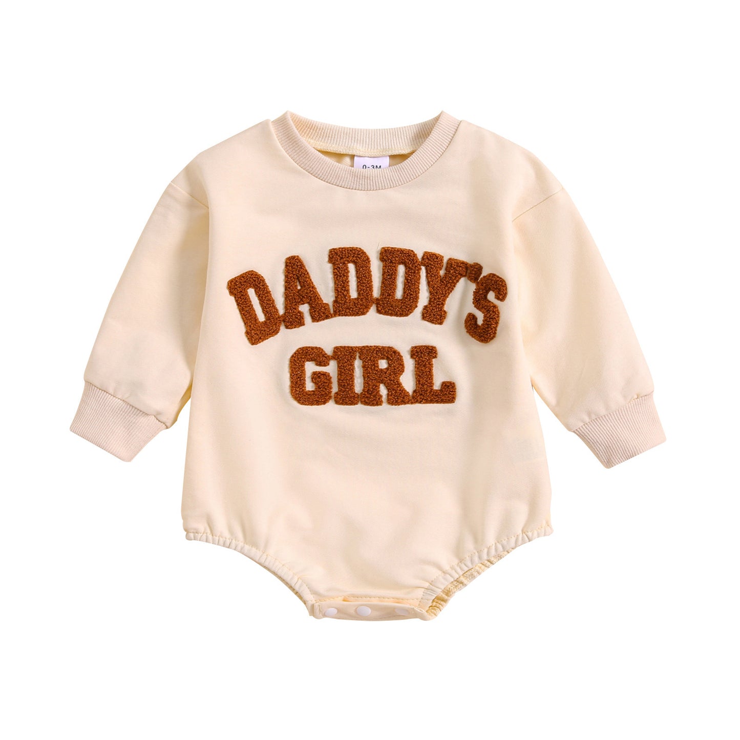 Boys And Girls Round Neck Letter Show Flower Triangle Long-sleeve Jumpsuit