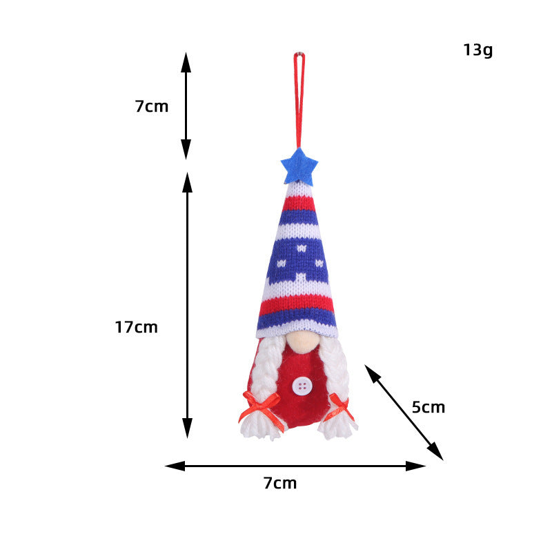 Star Striped Knitted Hat Decoration Small Pendant