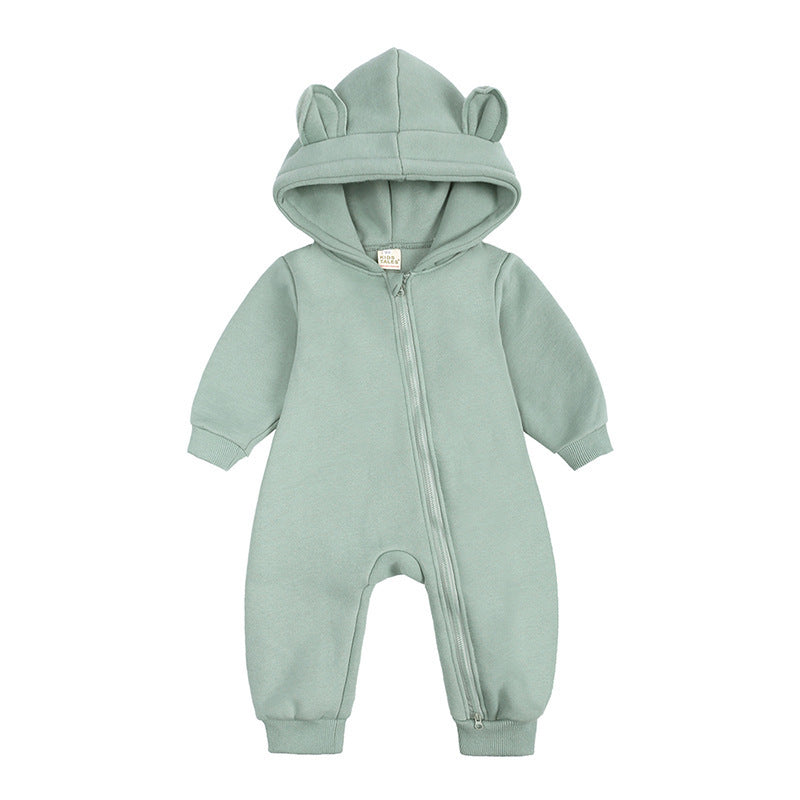 Baby Fashion Simple Solid Color Thick Jumpsuit