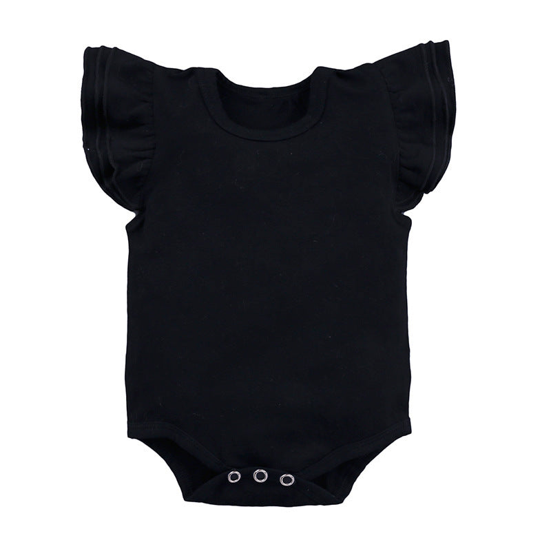 Children's Clothing Candy Color Ruffled Girls' Onesie Baby Romper