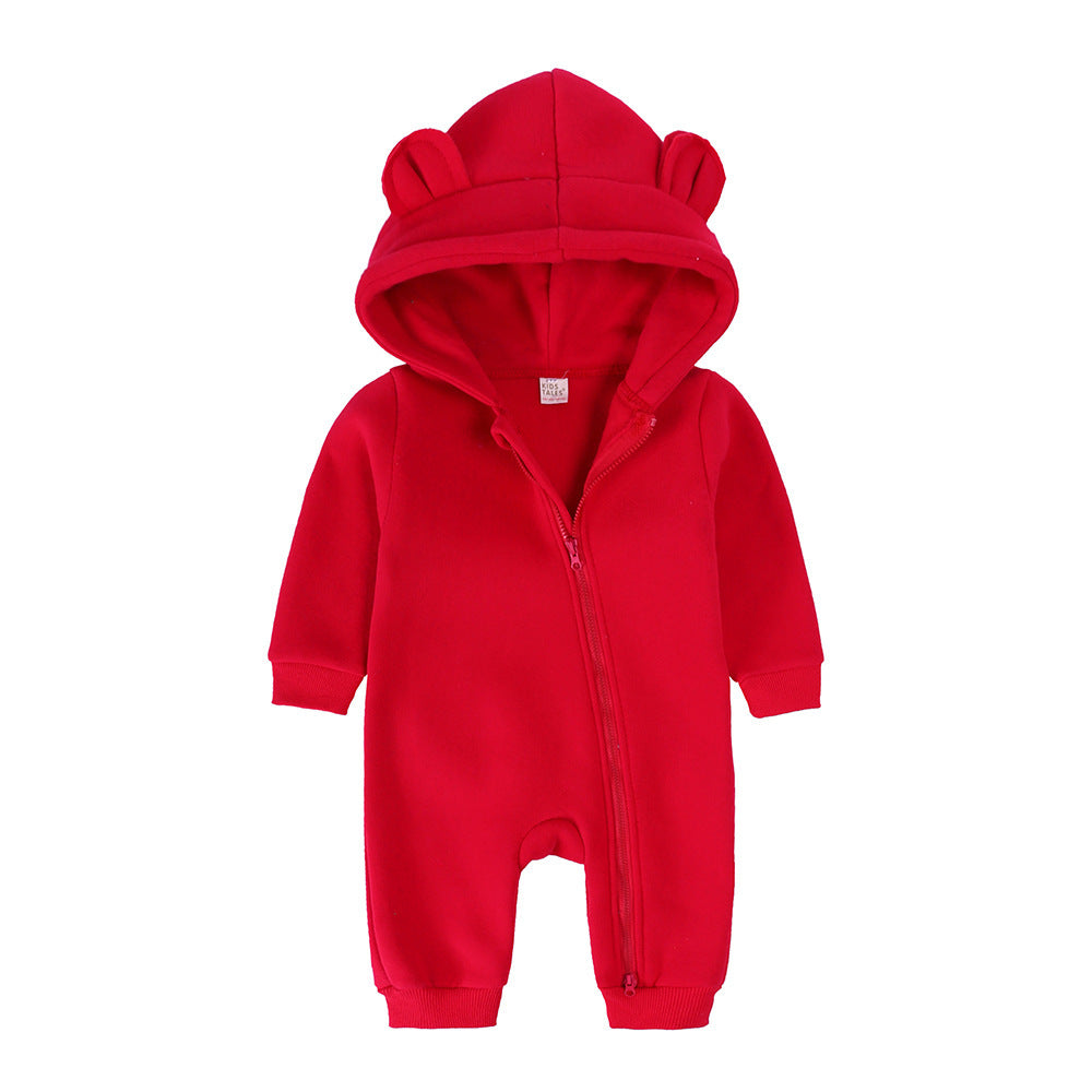 Baby Fashion Simple Solid Color Thick Jumpsuit