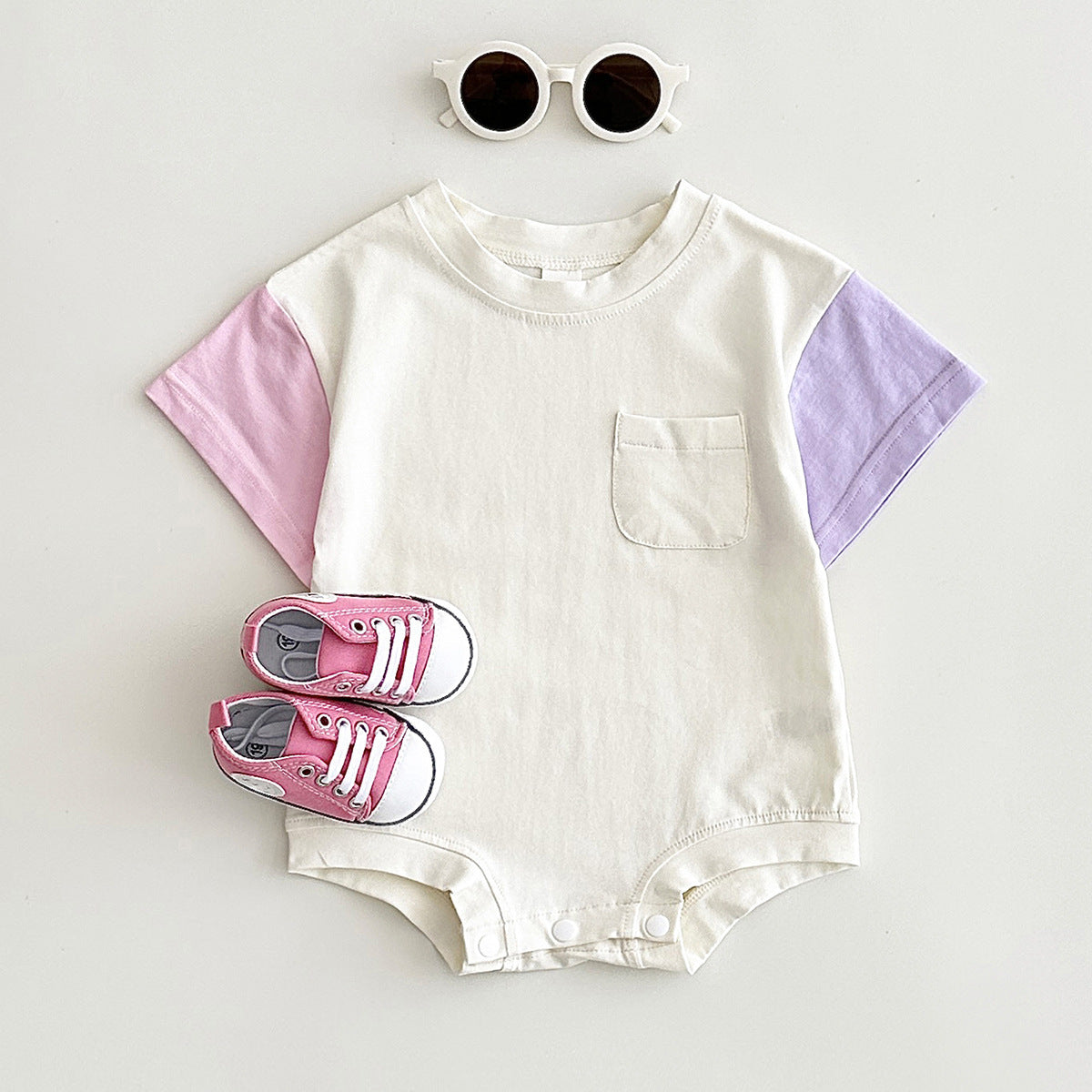 Baby's Comfortable Crew Neck Casual Triangle Jumpsuit